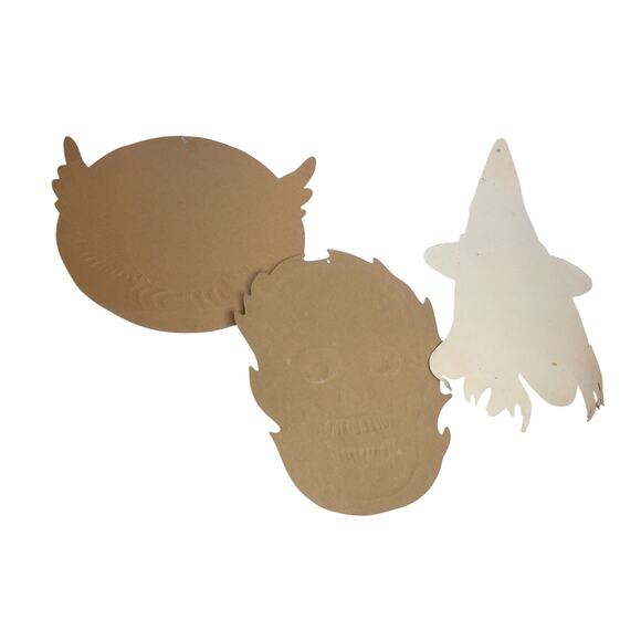 Vintage Beistle Halloween Skull Witch Owl Die Cuts Set of 3 READ - Picture 11 of 13